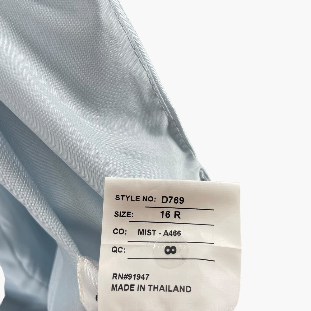 Alfred Sung Mist Blue High Neck Satin Dress Size 16 D769 - Picture 6 of 9